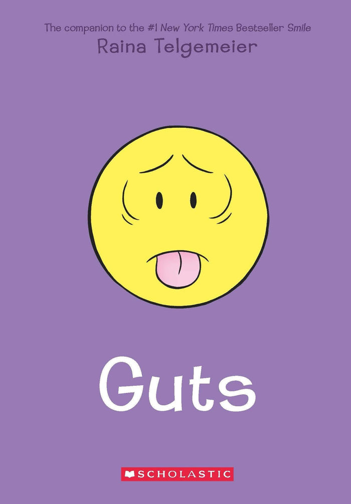 Front cover of the book 'Guts' by Raina Telgemeier.
