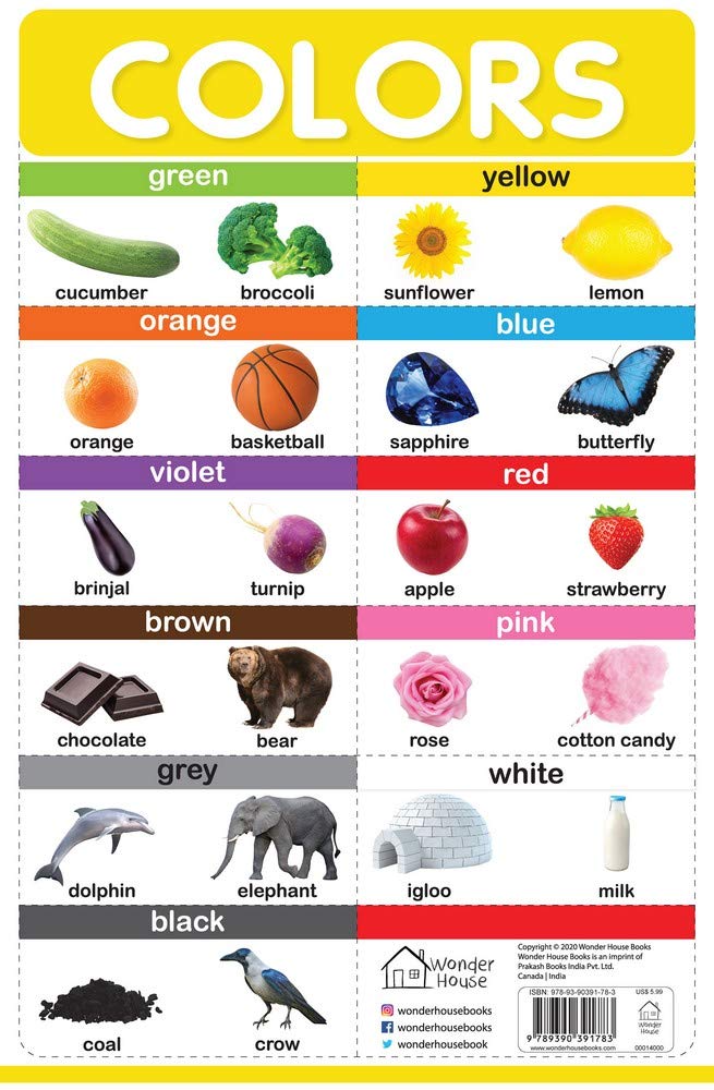 Colors - My First Early Learning Wall Posters: For Preschool, Kindergarten, Nursery And Homeschooling (19 Inches X 29 Inches) by Wonder House Books - Paperback cover
