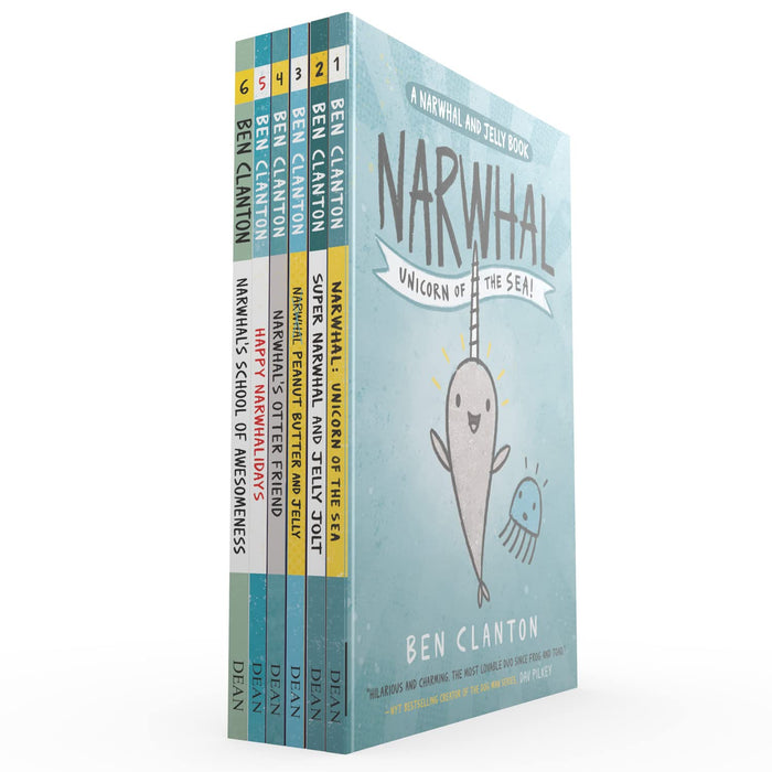 英文原版 Narwhal and Jelly 6-Copy Shrinkwrap 独角鲸和水母漫画6册盒装 儿童英语启蒙绘本 幽默搞笑图画书 英文版 进口英语书籍 by Ben Clanton - Paperback cover
