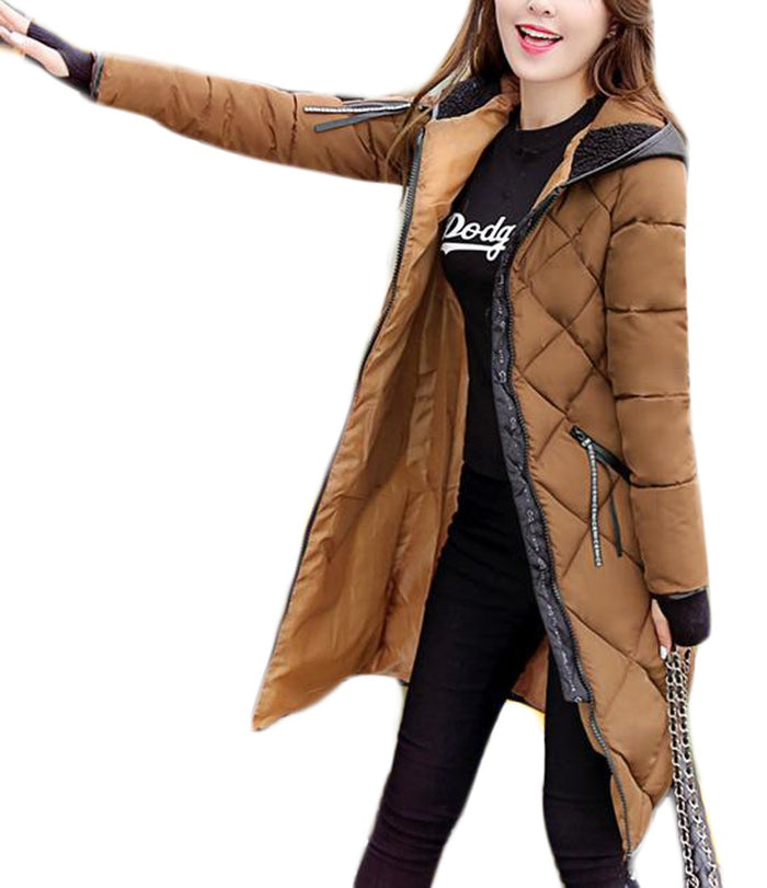 Big Tang Womens Winter Thumb Hole Overcoat Quilted Hood Long Parka Coat Coffee XS by Dhirendra K. Jha - Royal/Hardback cover