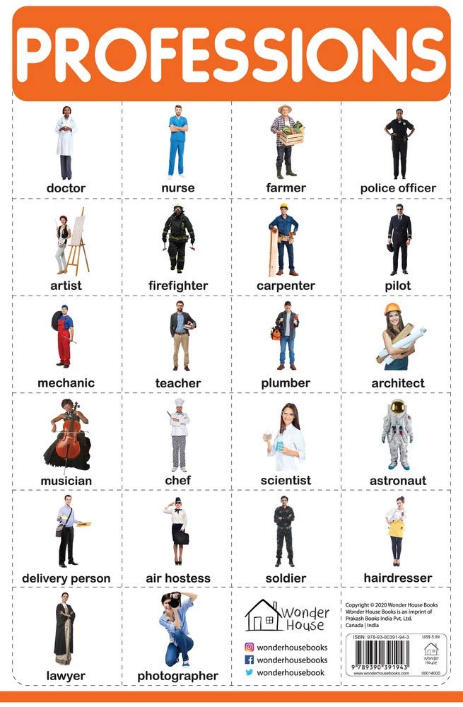 Professions - My First Early Learning Wall Chart: For Preschool, Kindergarten, Nursery And Homeschooling (19 Inches X 29 Inches) by Wonder House Books - Wall Chart cover