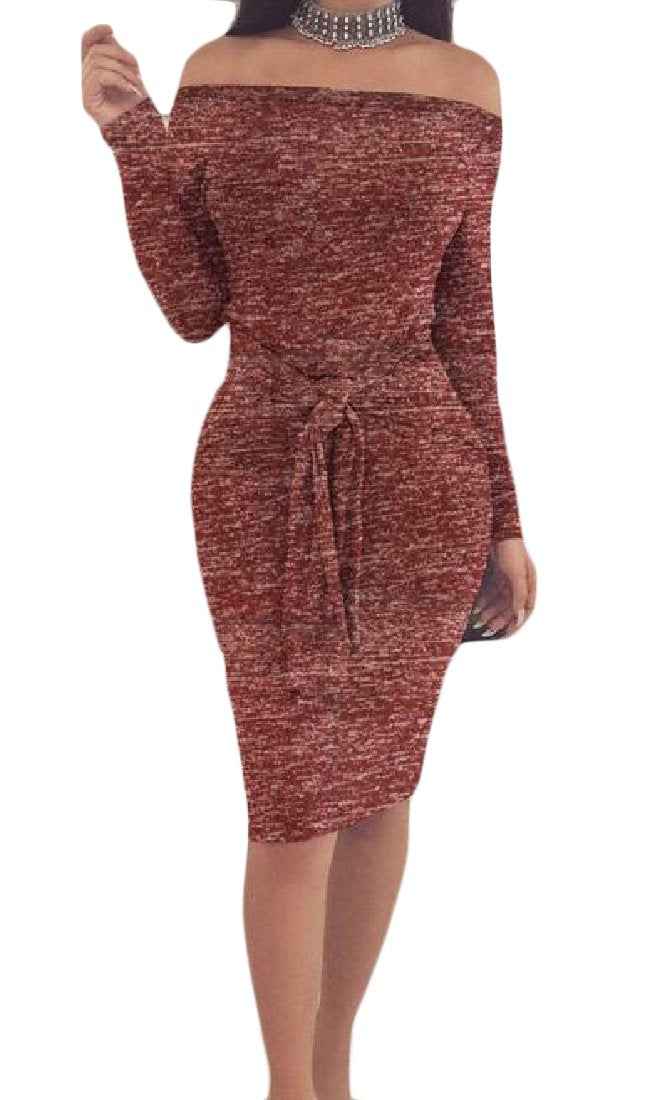 Front cover of the book 'SportsX Women's Bodycon Classic Fit Shoulder Off Solid Tunic Top Dress Wine Red XS' by Parragon Books.