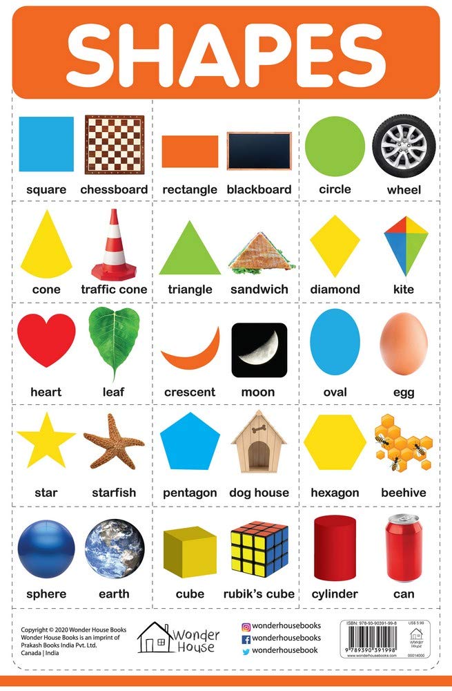 Shapes - My First Early Learning Wall Chart: For Preschool, Kindergarten, Nursery And Homeschooling (19 Inches X 29 Inches) by Wonder House Books - Wall Chart cover