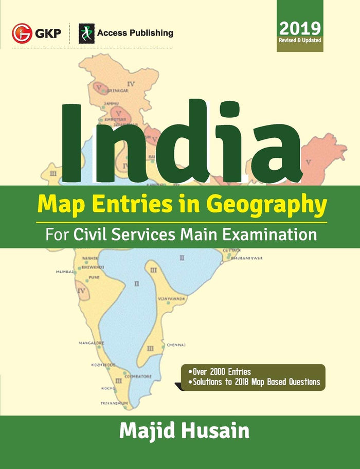 India Map Entries in Geography for Civil Services Main Examination 2019 by Majid Husain - Paperback cover
