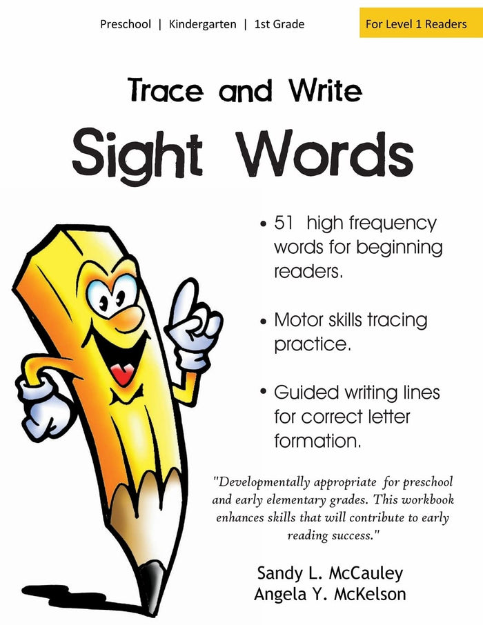 Trace and Write Sight Words: 51 High-Frequency Words for Beginning Readers (Level 1 Readers) by Sandy L. McCauley - Paperback cover