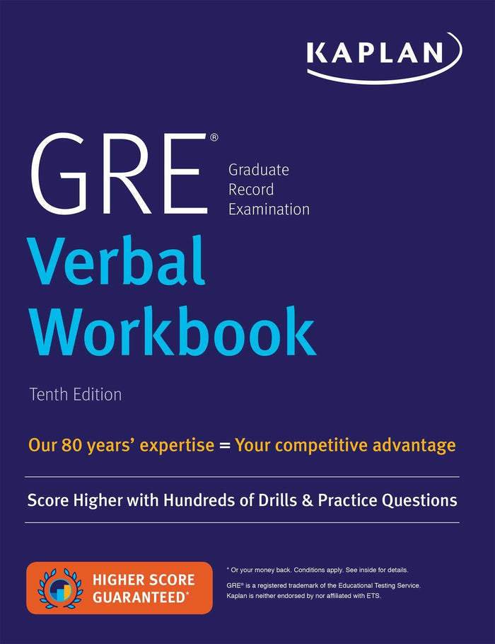 GRE Verbal Workbook: Score Higher with Hundreds of Drills & Practice Questions (Kaplan Test Prep) by Kaplan Test Prep - Paperback cover