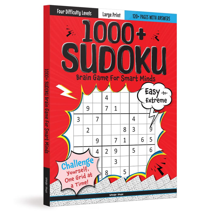 1000 + Sudoku Brain Games for Smart Minds by Wonder House Books - Paperback cover