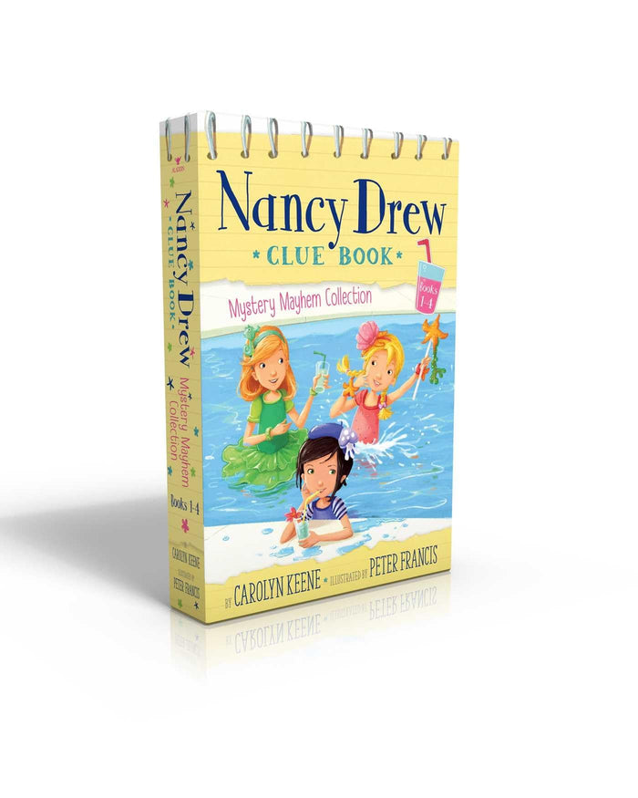 Nancy Drew Clue Book Mystery Mayhem Collection Books 1-4 (Boxed Set): Pool Party Puzzler; Last Lemonade Standing; A Star Witness; Big Top Flop by Carolyn Keene - Paperback cover