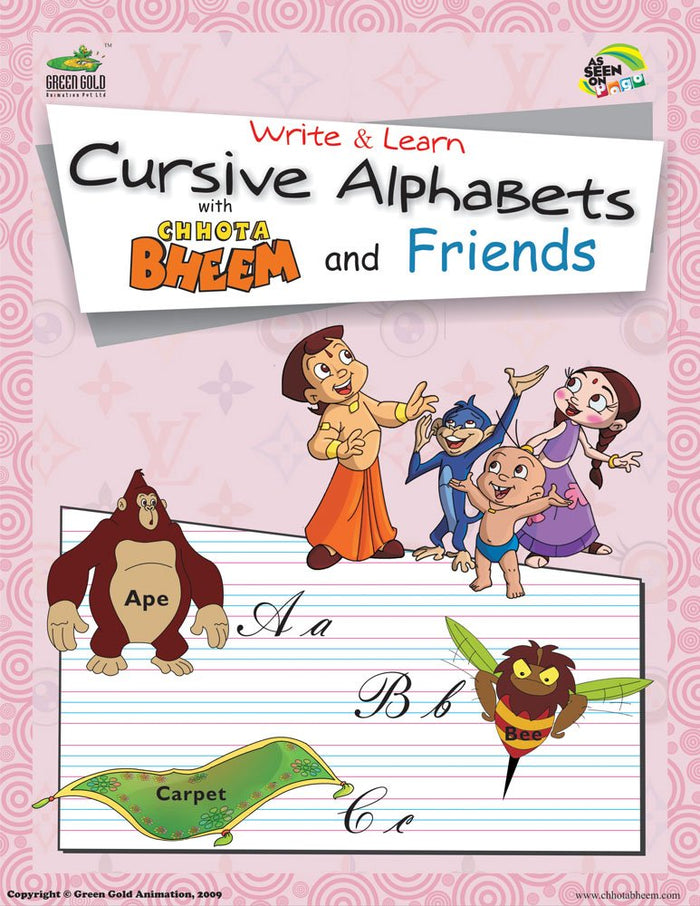 Write and Learn Cursive Alphabets with Chhota Bheem and Friends: 1 by Rajiv Chilka - Paperback cover