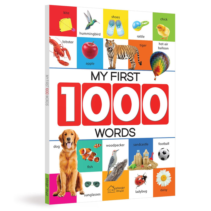 My First 1000 Words: Early Learning Picture Book to learn Alphabet, Numbers, Shapes and Colors, Transport, Birds and Animals, Professions, Opposite Words by Wonder House Books - Paperback cover