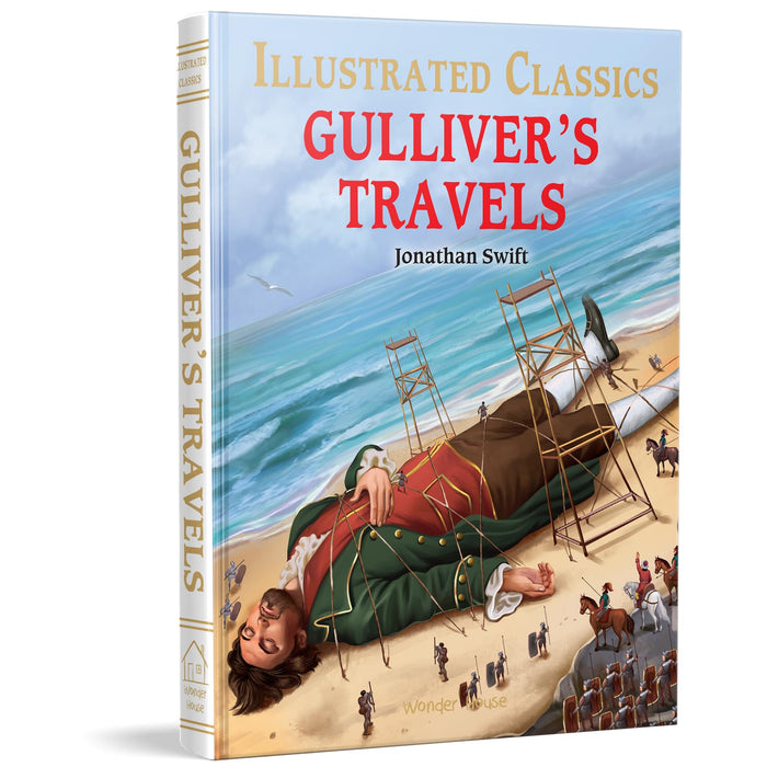 Gulliver Travels : illustrated Abridged Children Classics English Novel with Review Questions by Jonathan Swift - Hardcover cover