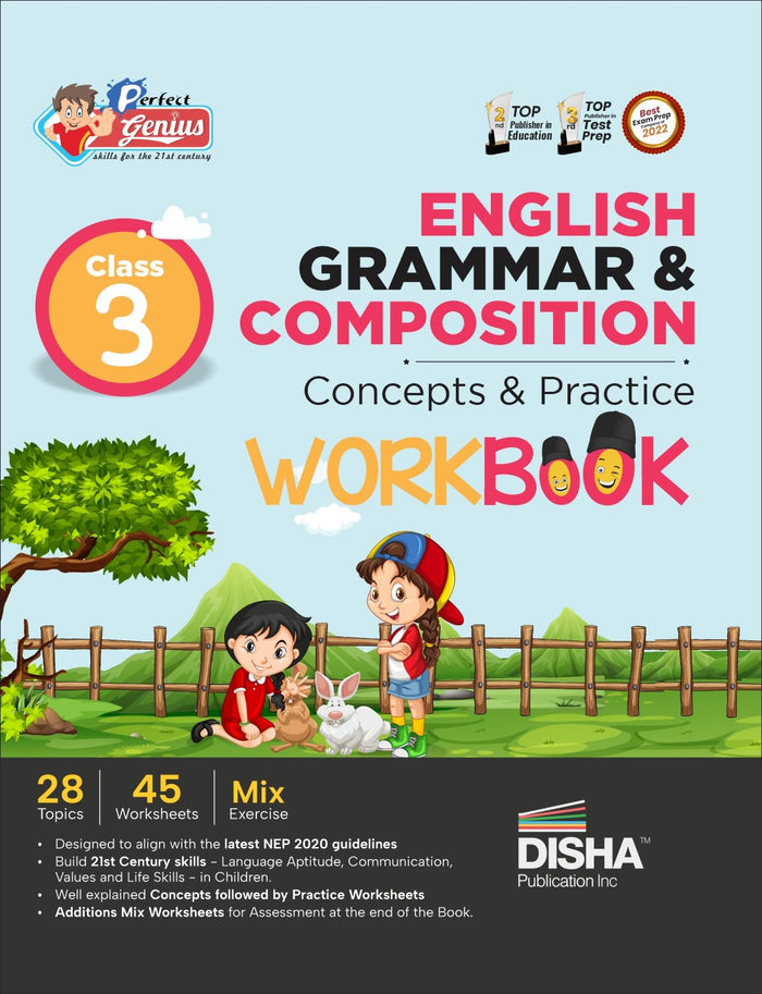 Perfect Genius Class 3 English Grammar & Composition Concepts & Practice Workbook Follows NEP 2020 Guidelines by Disha Experts - Paperback cover