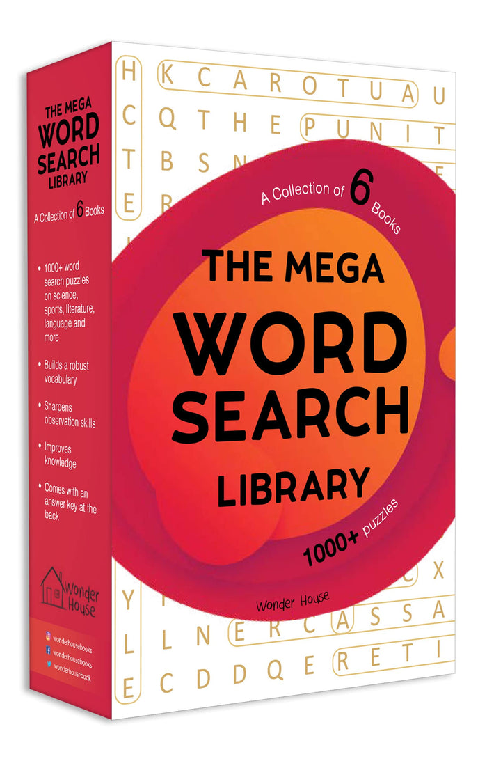 Mega Word Search Library: Gift Boxset For Kids (A Collection of 6 Books), The by Wonder House Books - Paperback cover