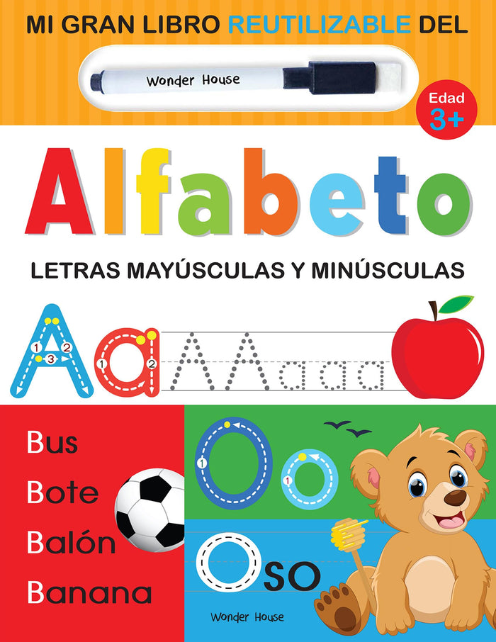 My Big Wipe Clean Book of Alphabet Capital and Small letters - Spanish (Spanish Edition) by Wonder House Books - Board Book cover