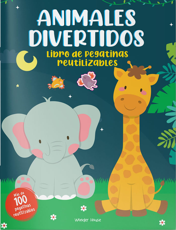 Reusable Sticker Book Animal Fun - Spanish (Spanish Edition) by Wonder House Books - Paperback cover