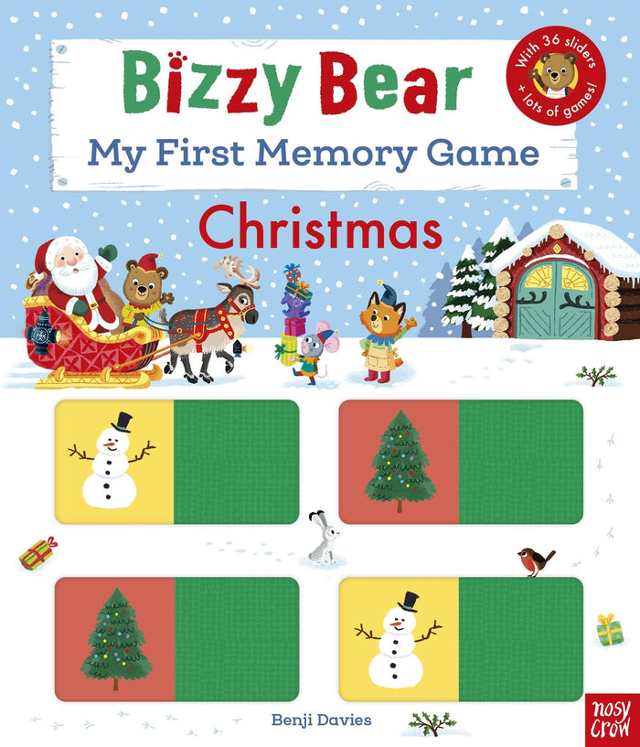 Nosy Crow Bizzy Bear My First Memory Game Book Christmas. by Benji Davies - Board Book cover