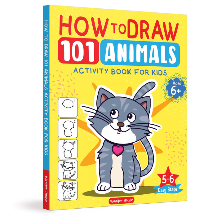 How to Draw: 101 Animals (Activity Books for Kids) (Ages 5+) by Wonder House Books - Paperback cover