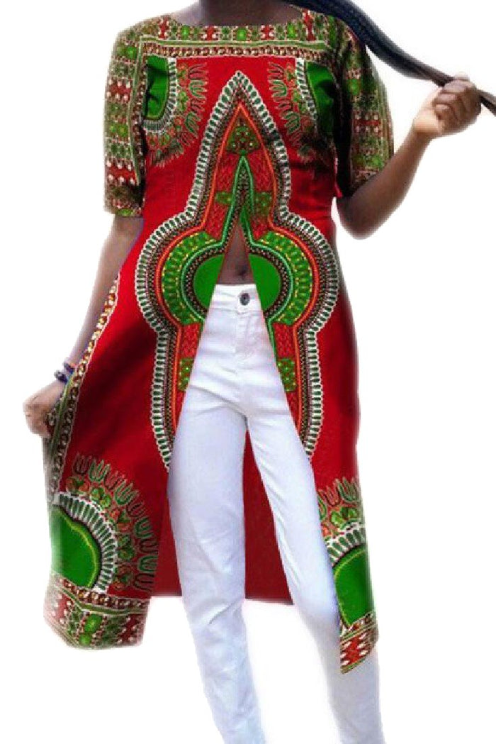 Coolred-Women Short Sleeve Floral Cut Out Dashiki Mid Length Dress Red XS by Rajesh Takyar - Paperback cover