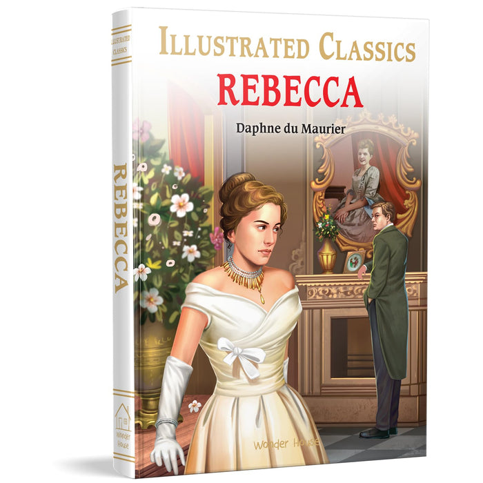 Rebecca : illustrated Abridged Children Classics English Novel with Review Questions by Daphne du Maurier - Hardcover cover