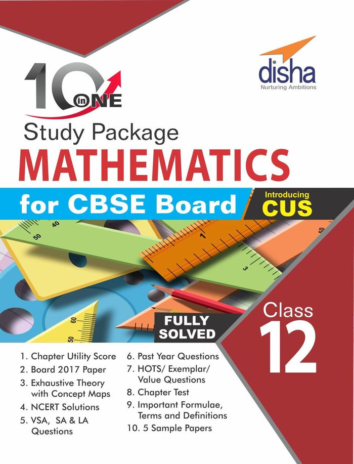 10 in One Study Package for CBSE Mathematics Class 12 with 5 Model Papers by Disha Experts - Paperback cover