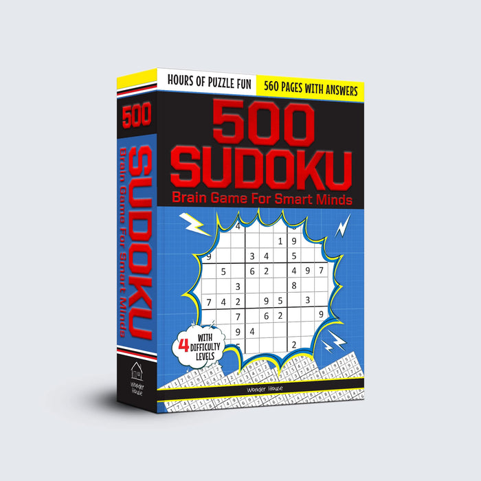 500 Sudoku Brain Game For Smart Minds - 4 Difficult Levels For Hours Of Puzzle Fun by Wonder House Books - Paperback cover