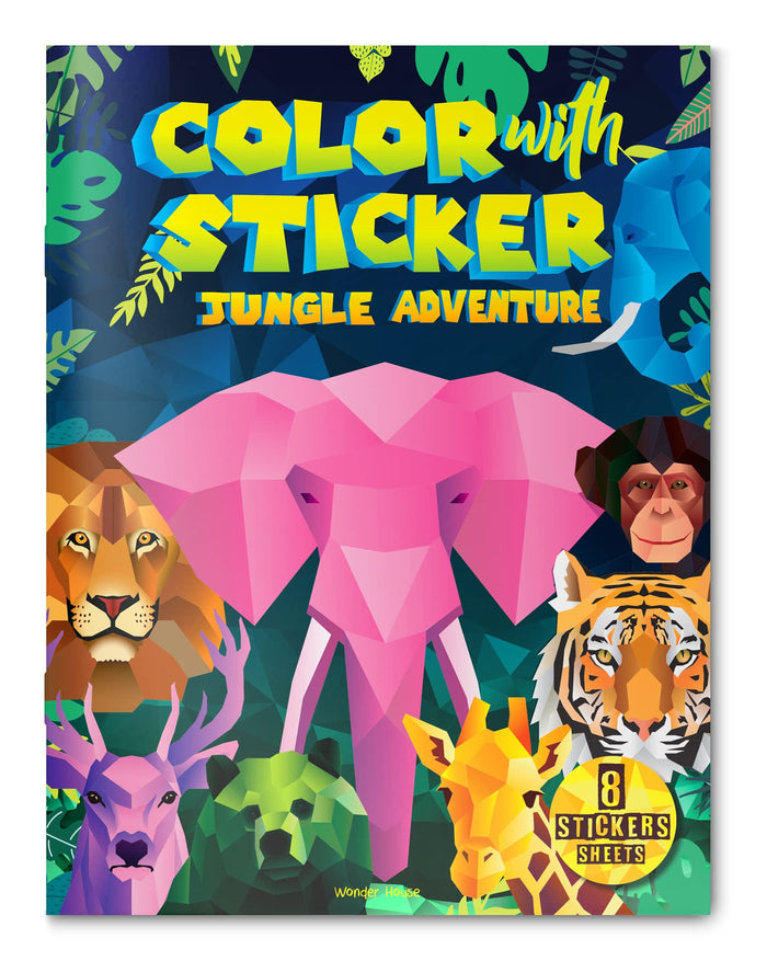 Color with Sticker - Jungle Adventure by Wonder House Books - Paperback cover