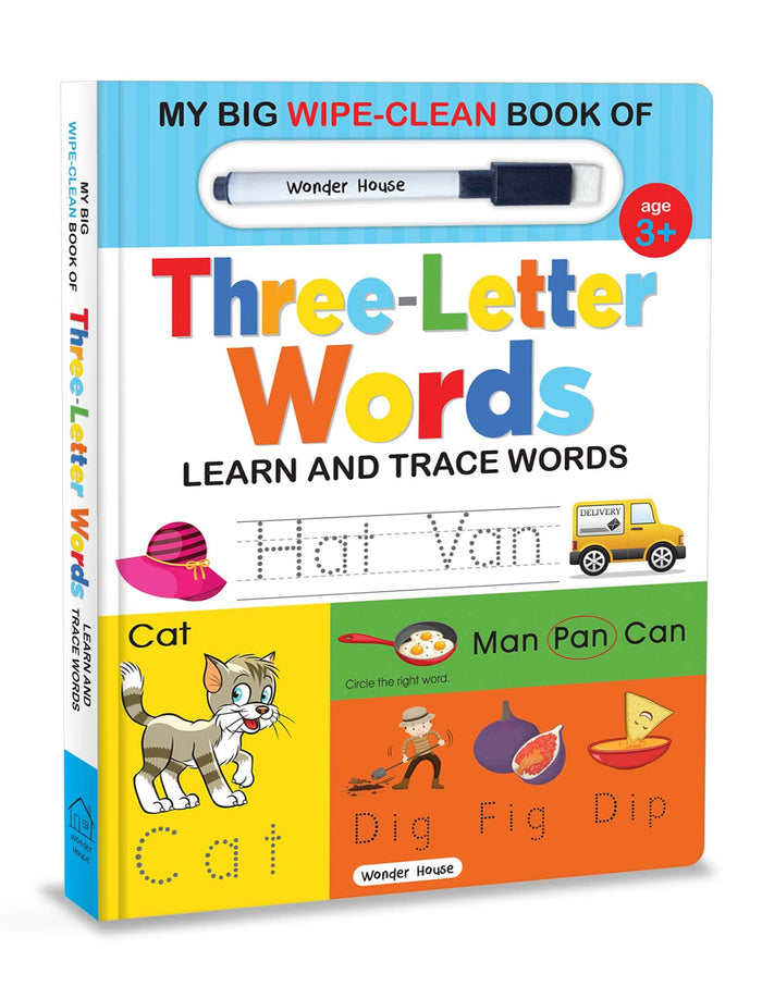 My Big Wipe And Clean Book of Three Letter Words for Kids : Learn And Trace Words by Wonder House Books - Board Book cover