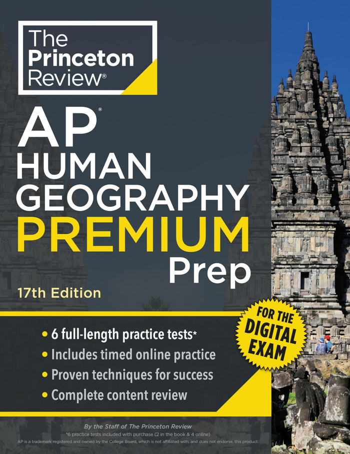 Princeton Review AP Human Geography Premium Prep, 17th Edition: 6 Practice Tests + Digital Practice Online + Content Review (College Test Preparation) by The Princeton Review - Paperback cover