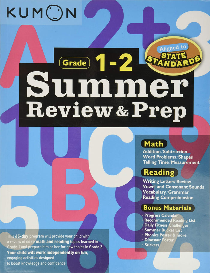 Kumon Summer Review and Prep 1-2 by Kumon - Paperback cover