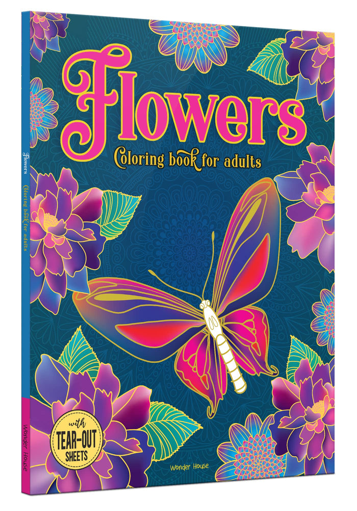 Flowers Coloring Book for adults by Wonder House Books - Paperback cover