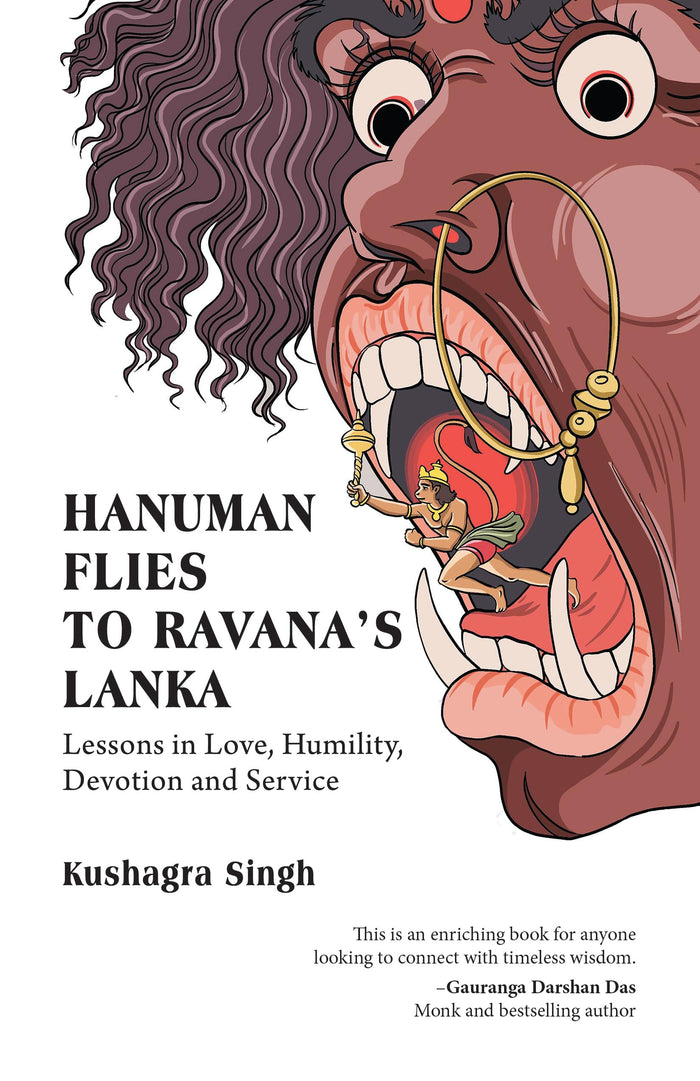 Front cover of the book 'Hanuman Flies to Ravana's Lanka' by Kushagra Singh.