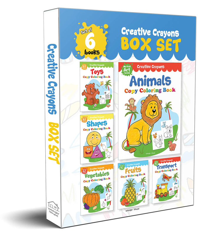 Coloring Books Super Boxset: Pack of 6 Crayon Copy Color Books for Kids (Creative Crayons) by Wonder House Books - Hardcover cover