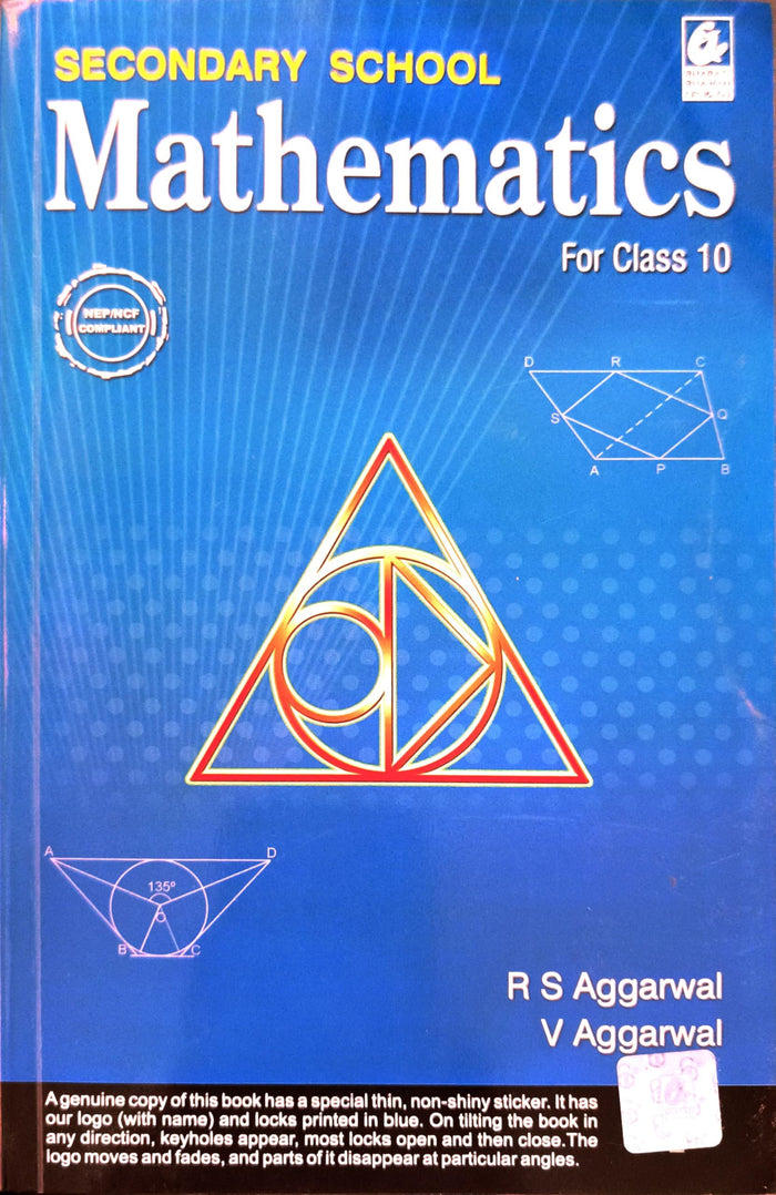 Secondary School Mathematics for Class 10 (Examination 2020-2021) by R S Aggarwal - Paperback cover
