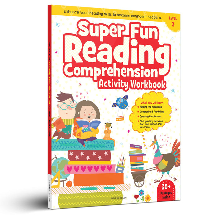 Super Fun Reading Comprehension - Activity Workbook For Children - Level 2 by Wonder House Books - Paperback cover