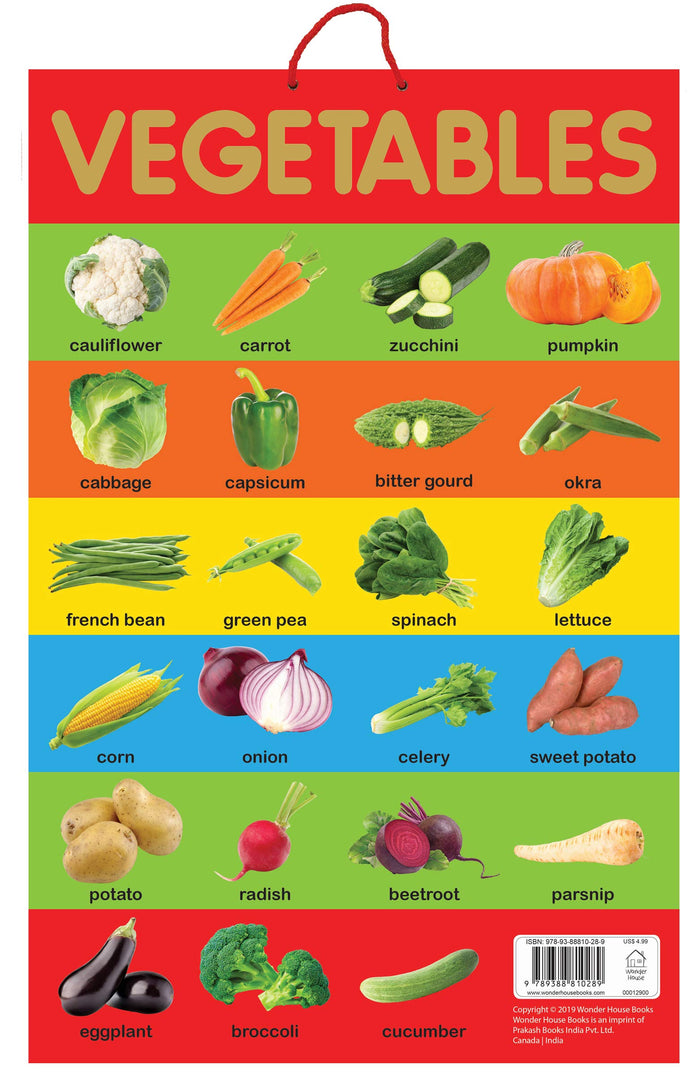 Vegetables - Early Learning Educational Posters : Perfect For Kindergarten, Nursery and Homeschooling (19 Inches X 29 Inches) by Wonder House Books - Hardcover cover