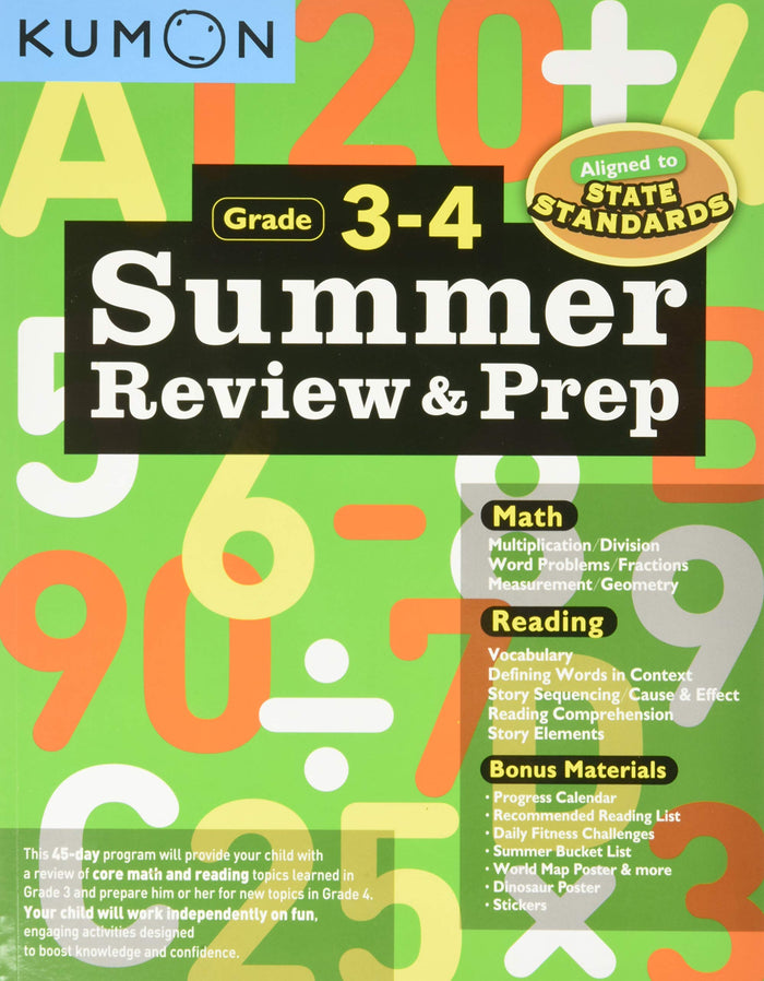 Kumon Summer Review & Prep Grades 3-4 by Kumon - Paperback cover