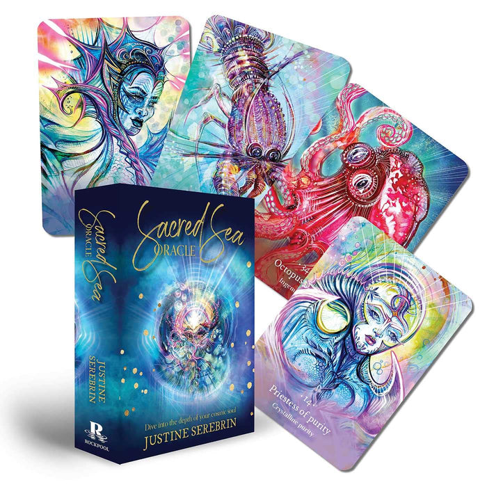 Sacred Sea Oracle: Dive into the depth of your cosmic soul (Rockpool Oracle) by Justine Serebrin - Cards cover