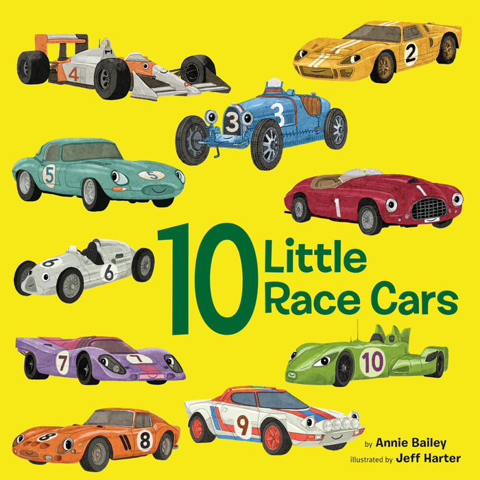 10 Little Race Cars (10 Little Vehicles) by Annie Bailey - Board Book cover