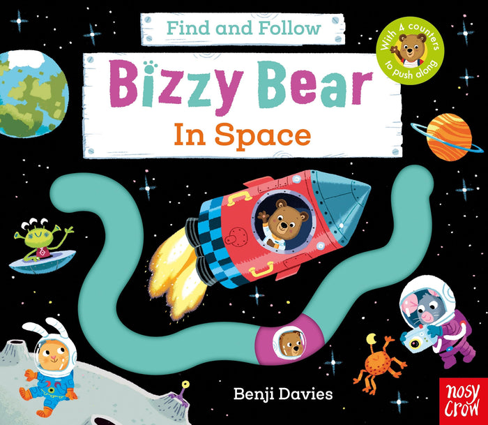 Nosy Crow Bizzy Bear Find and Follow In Space. by Kristin Atherton - Board Book cover