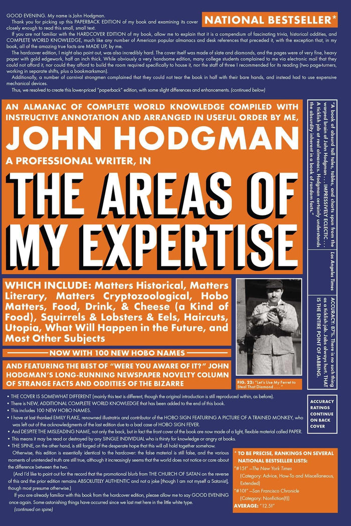 The Areas of My Expertise: An Almanac of Complete World Knowledge Compiled with Instructive Annotation and Arranged in Useful Order by John Hodgman - Paperback cover