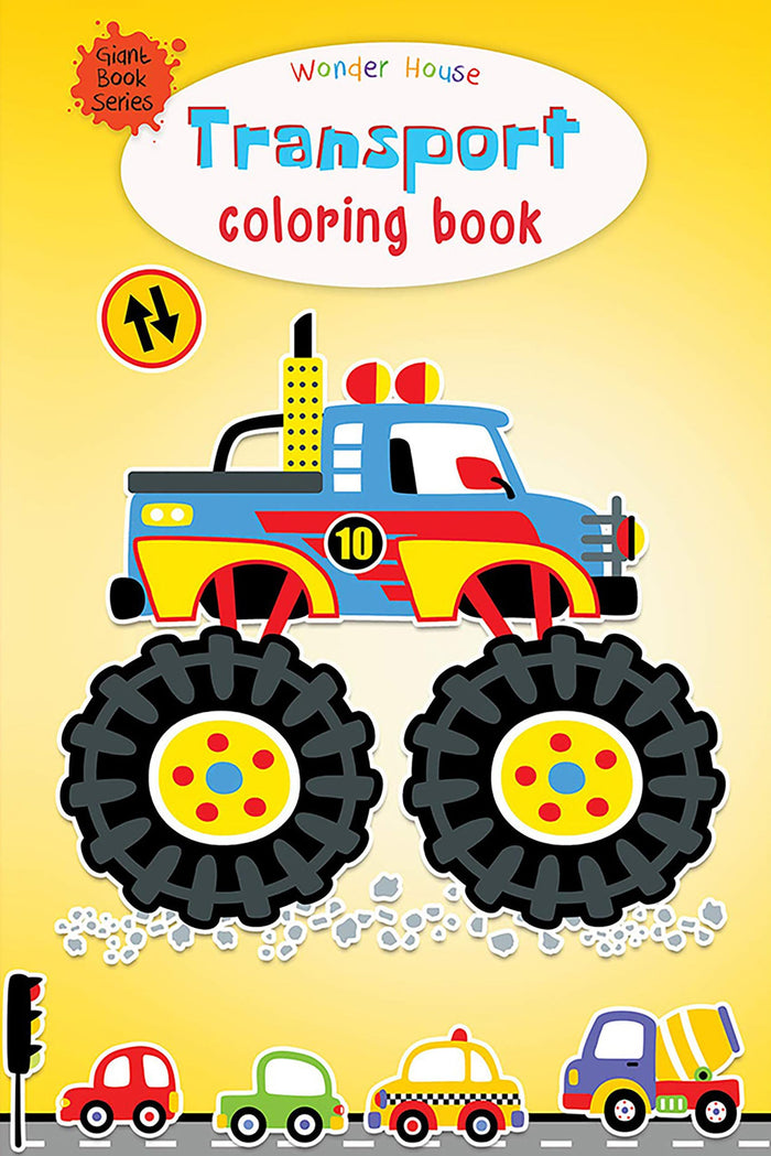 Transport Colouring Book (Giant Book Series) : Jumbo Sized Colouring Books by Wonder House Books - Paperback cover
