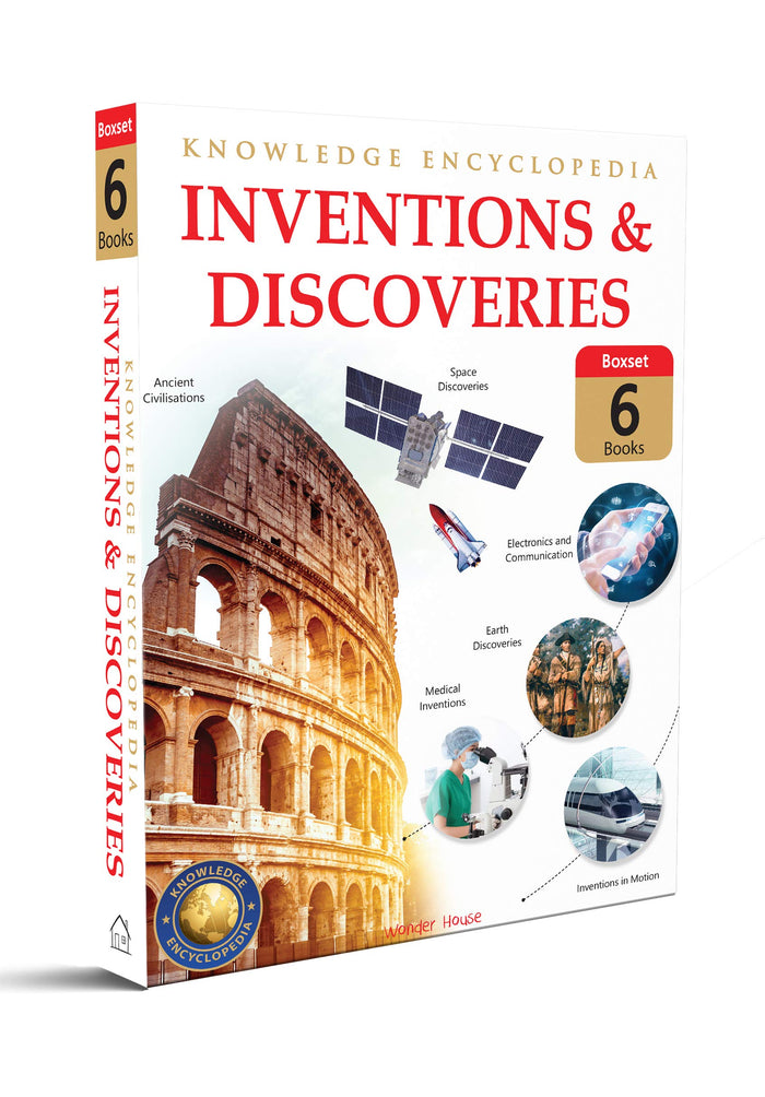 Inventions & Discoveries - Collection of 6 Books: Knowledge Encyclopedia For Children by Wonder House Books - Paperback cover