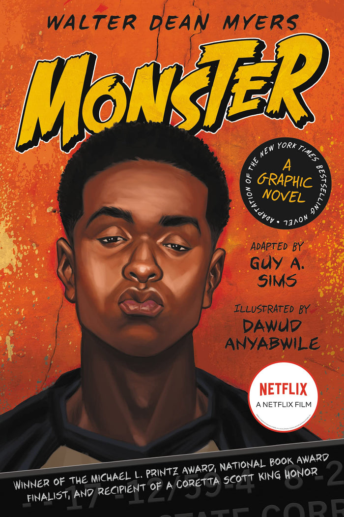 Monster: A Graphic Novel: A gripping black-and-white graphic novel adaptation―teen Steve Harmon awaits trial for murder, imagining his fate as a film by Walter Dean Myers - Paperback cover