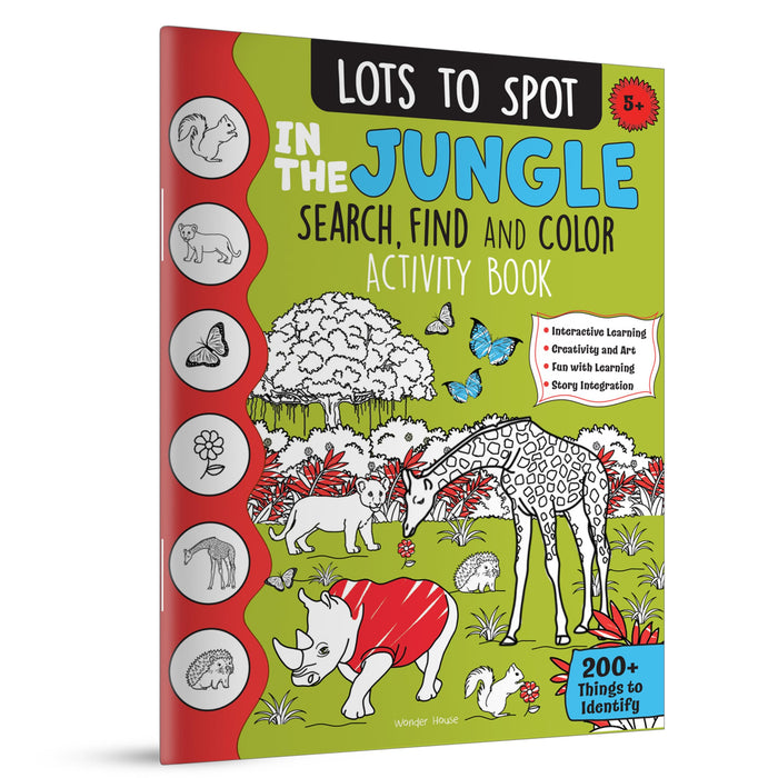 Lots to Spot in the Jungle: Search, Find and Color Activity Book by Wonder House Books - Paperback cover
