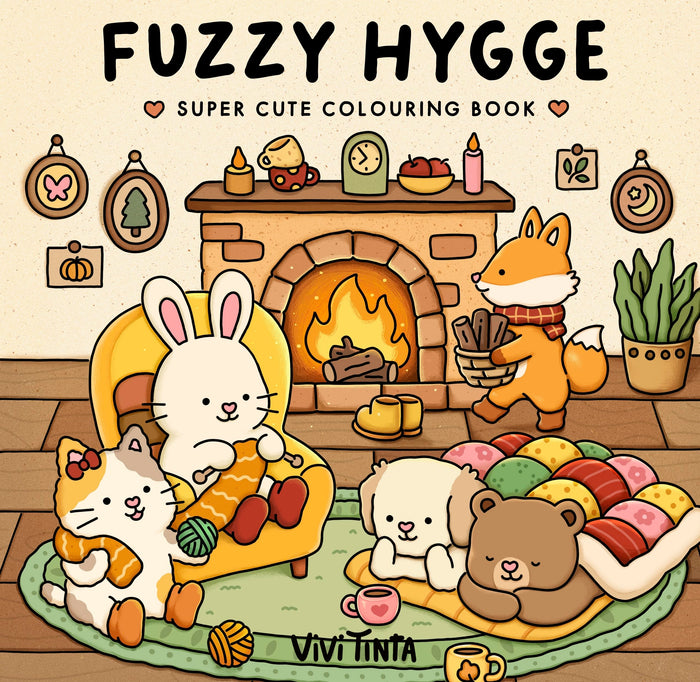 Fuzzy Hygge: Cute and Cozy Coloring Book for Adults & Teens Featuring Adorable Animals Characters for Stress Relief (Fuzzy Friends Coloring) by Vivi Tinta - Paperback cover