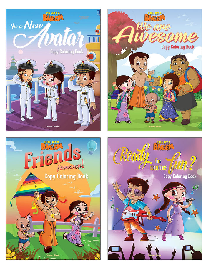 Chhota Bheem - Copy Coloring Box Set of 4 Books : Activity Books For Kids by Wonder House Books - Paperback cover