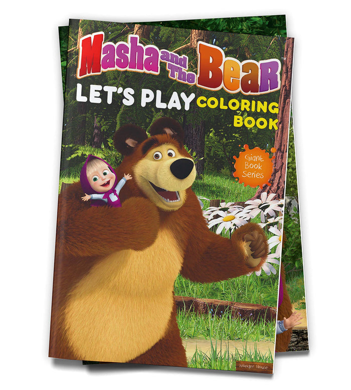 Masha And The Bear - Let's Play: Giant Coloring Book For Kids by Wonder House Books - Paperback cover