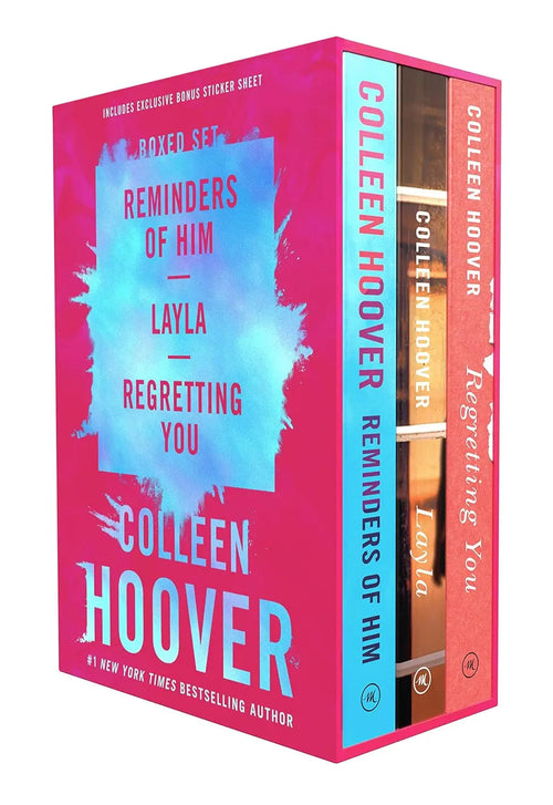 Front view of Colleen Hoover 3-Book Boxed Set with slipcase at bulkbookshop.com