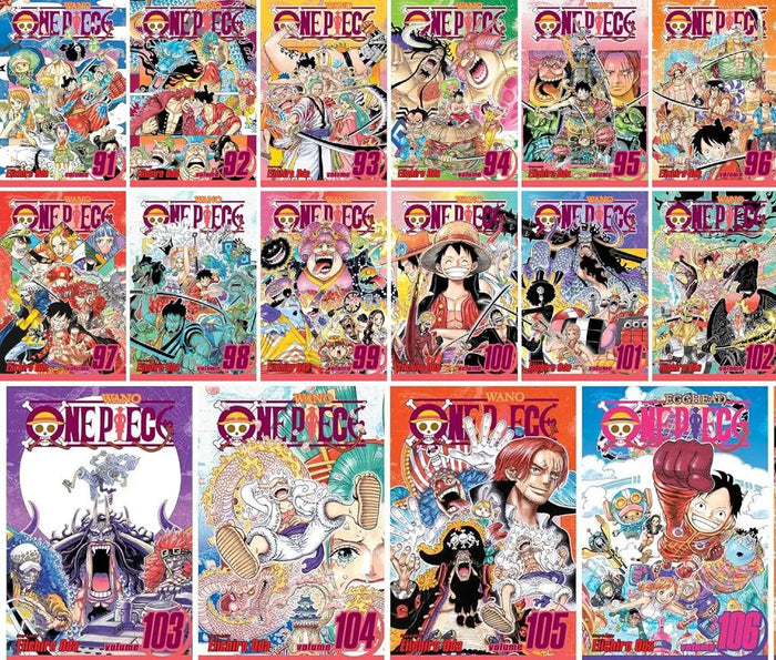 One Piece Manga Set (Volumes 91–105) — Wano to Egghead Saga (Individual Books, Unboxed) ?? Freebie: A free Manga Wall Poster - bulkbookshop.com