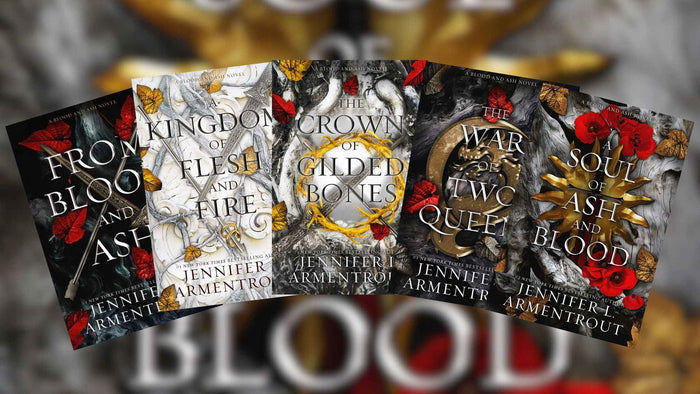 (Combo of 5) A Kingdom of Flesh and Fire + From Blood and ash + Crown of Gilded Bones + The War of Two Queens + A Soul of Ash and Blood(5 books) PaperbackÐ by Jennifer L Armentrout